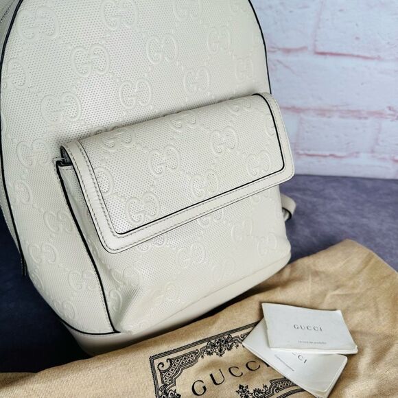 Gucci Embossed Leather Print Gg Backpack main image 5